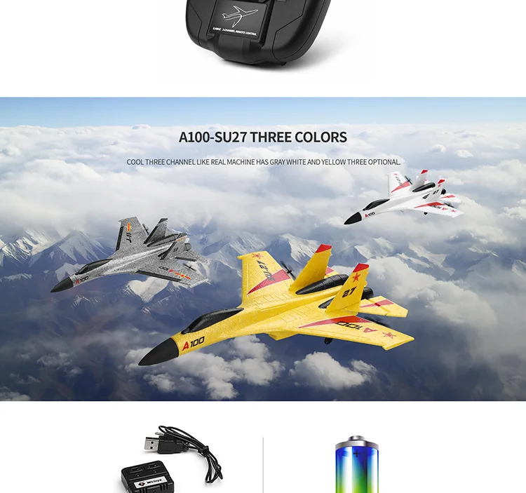 WLtoys XK A100 RC Flugzeug Сделай Сам самолет крыло Ar планер Rc Su 27 J 11 2 4G 340 мм 3CH модель с