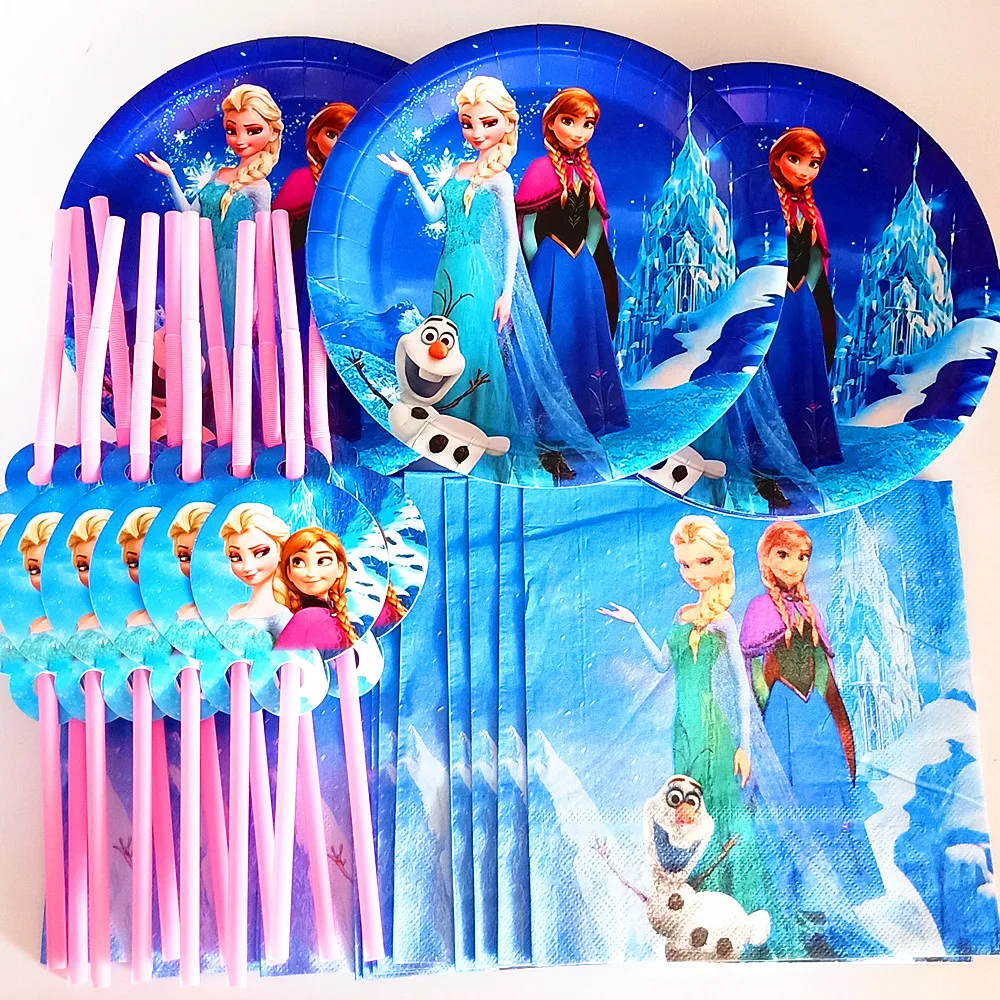 60 шт. с днем рождения Дети Дисней замороженные Эльза Анна Девочка Душ вечерние