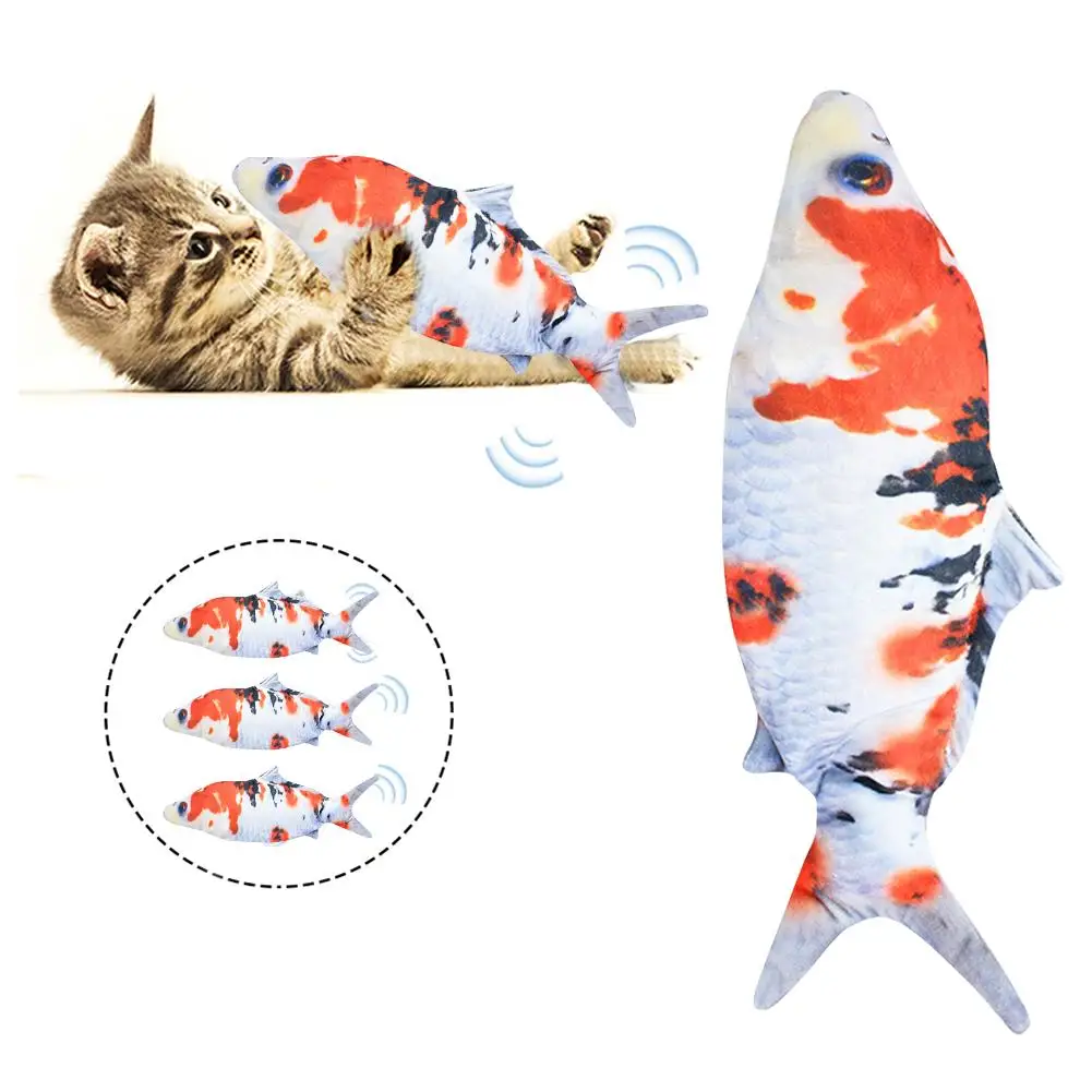 

USB электрическая игрушка для рыбы, кота с сенсорным датчиком, имитация танцующей движущейся рыбы, собака, Интерактивная жевательная игрушка...