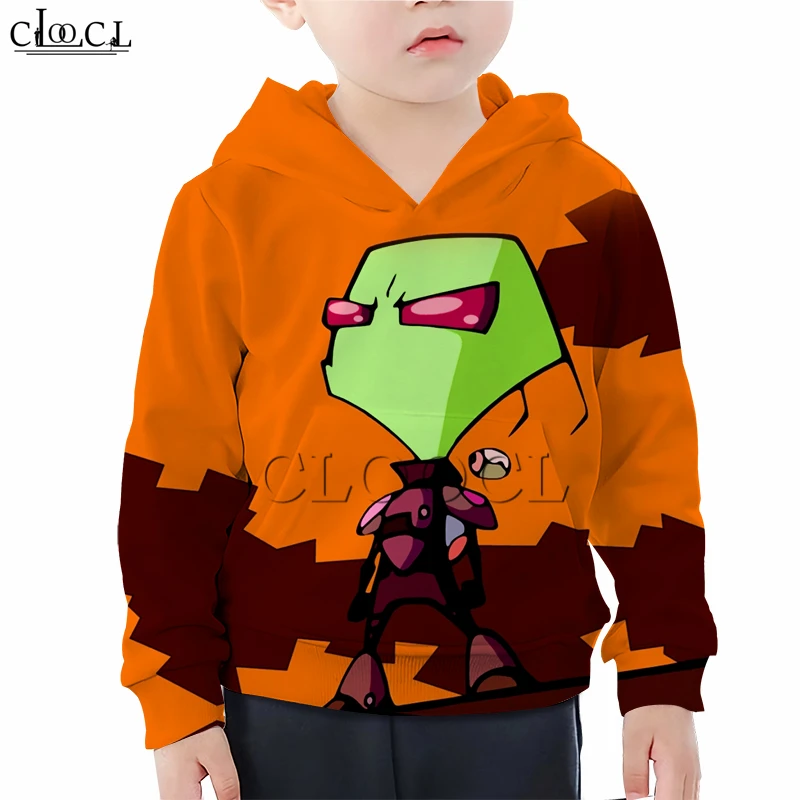 Футболки в стиле аниме Харадзюку с принтом Invader ZIM толстовка для мальчиков и