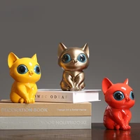 creative abstract cute animal cat sculpture childrens room decoration art big eyed cat figurine christmas gift home decoration