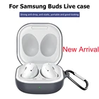 Мягкий силиконовый чехол для Samsung Galaxy Buds Live Buds 2, защитный однотонный чехол для наушников, аксессуары для гарнитуры с крючком