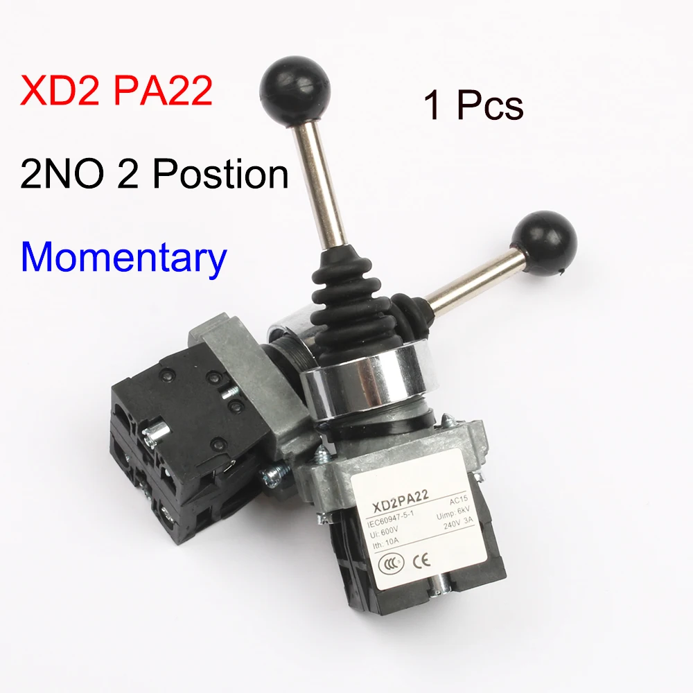 XD2-PA12 PA14 защелка 2NO 2 положения Кулисный Джойстик контроллер пружинный возврат поворотные поперечные переключатели сброс PA22 PA24 4NO 4 положения - Цвет: XD2-PA22