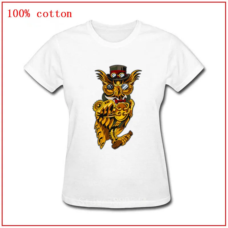 Элегантная Милая футболка в стиле стимпанк с совой модная брендовая одежда 2020