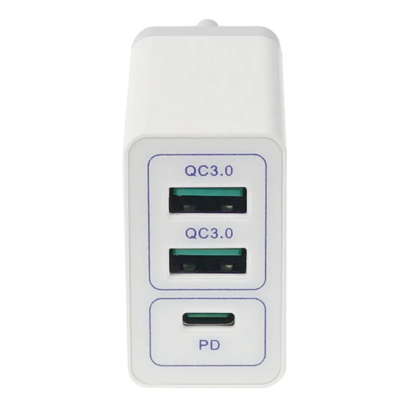 

Вилка стандарта США 2 в 1, 30 Вт, быстрое зарядное устройство с двумя USB-портами и Быстрая зарядка USB-C 3,0. Подходит для телефонов и планшетов 2 в 1 ...