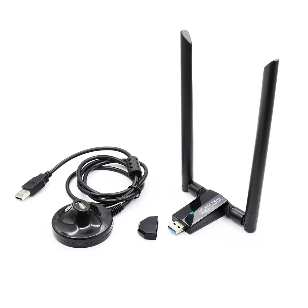 

12AU Network Card AC USB 3.0 2.4G/5.8G Dual-band 2.4GHZ/5GHZ Wifi Dongle Adapter Wireless Network Card for Laptop Desktop