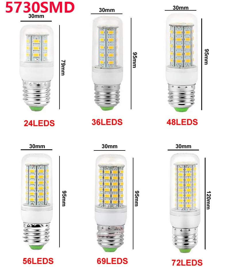220v 230v 240v e27 e14 smd 126 24 42 36 48 56 72 Вт/лампа светильник b22 открытый ing сейсмической