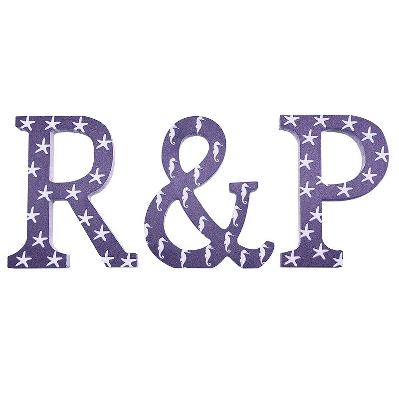 

1Pcs 10cm Nautical Theme DIY Creative Wooden Alphabet Printed Remobile Wood Letter For Wedding Birthday Party Home Decor