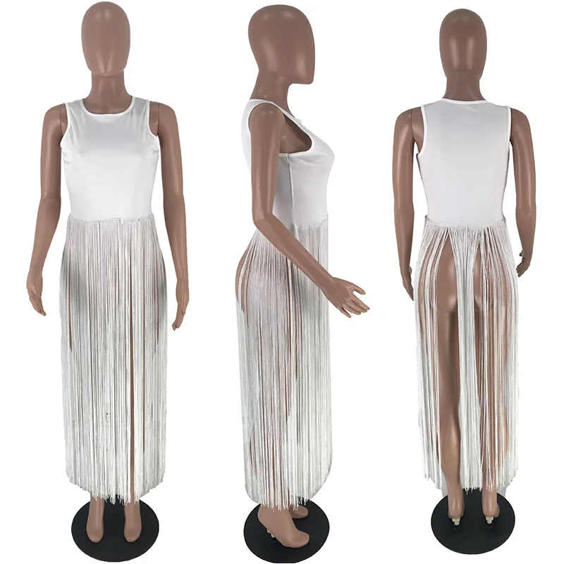 Повседневные летние платья размера плюс для женщин с бахромой и кисточками