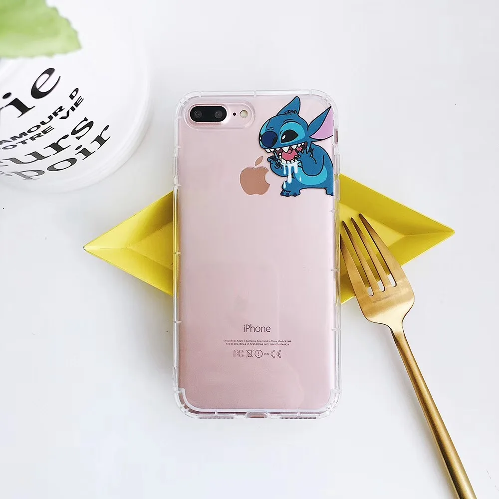 Забавный мультяшный чехол для телефона поросенок Стич iPhone 6 6s 7 8 Plus 11 Pro X Xs Max Xr
