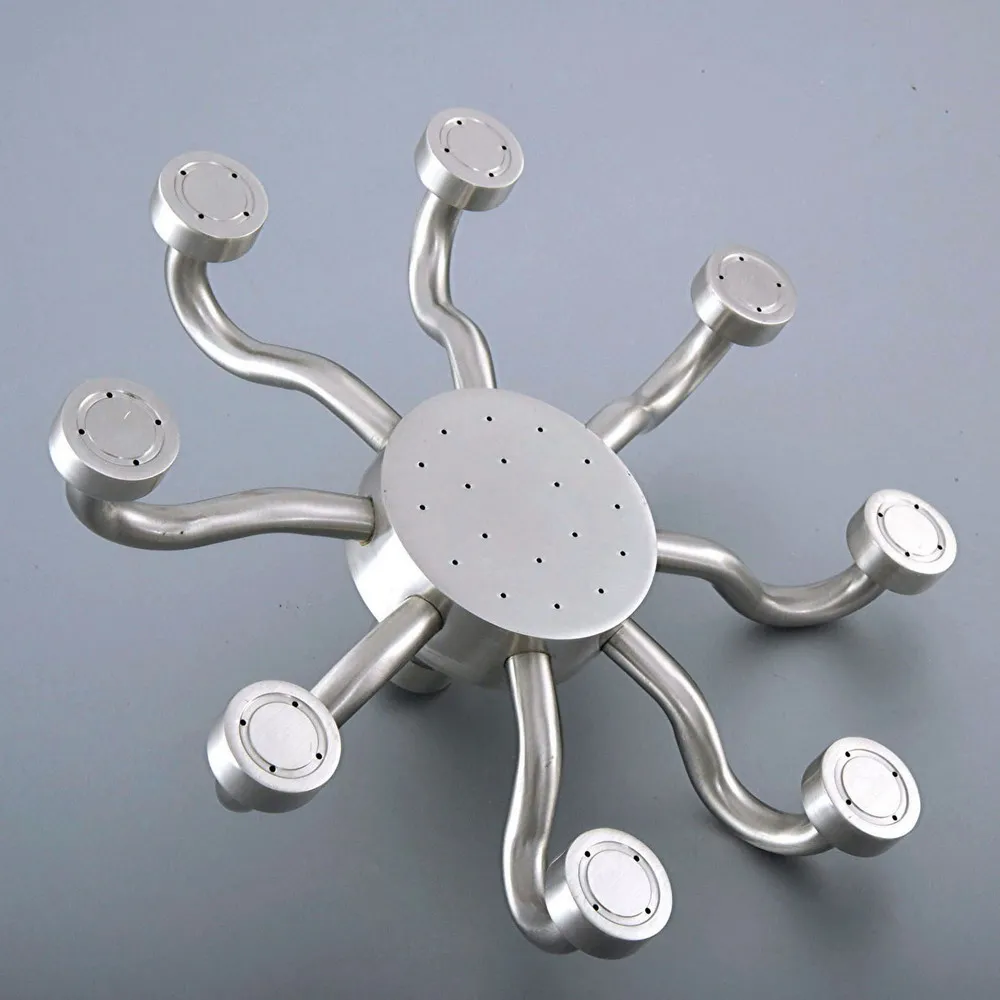 

Brushed Nickel Bathroom Rainfall Top Spray Rain Shower Head Accessories（Standard G1/2".）dsh272