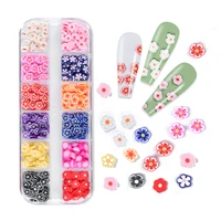 3d flower slice sticker polymer clay diy design sliced flower nail art slider nail art decoration womens nail accessories