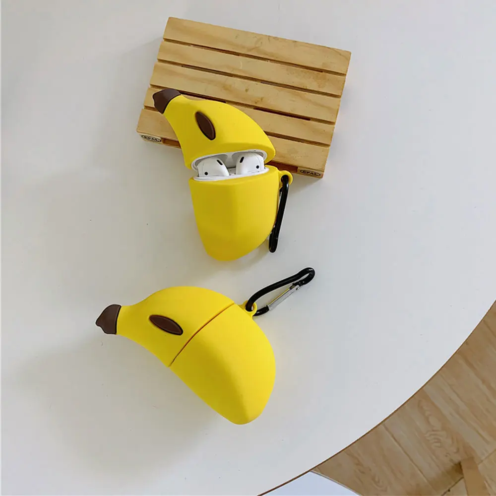 3D Simulated Banana Silicone Protection Headphone Case For Apple Bluetooth Earphone Airpods 1/2 Cover Cases Accessories | Электроника