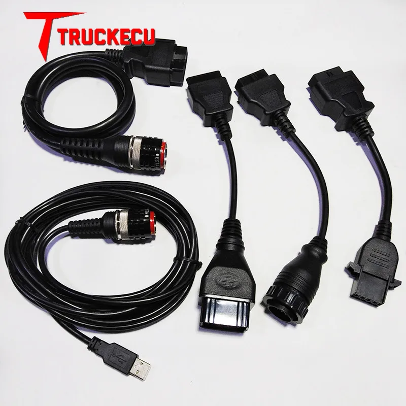 5 шт. кабель для volvo vocom 88890300 для volvo/UD/MACK/RENAULT Грузовик Экскаватор диагностический OBD II кабель+ 8 PIN+ USB+ 12 PIN+ 14 PIN