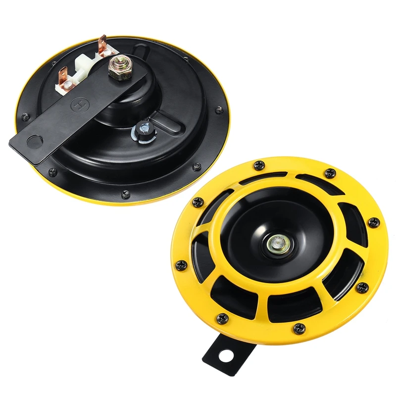 

2pcs Bass Speaker 12V 139DB Grille Tweeter Mount Twin Super Tone Electric Car Horn Siren Dual Tone Electric Pump Loud Air Horn