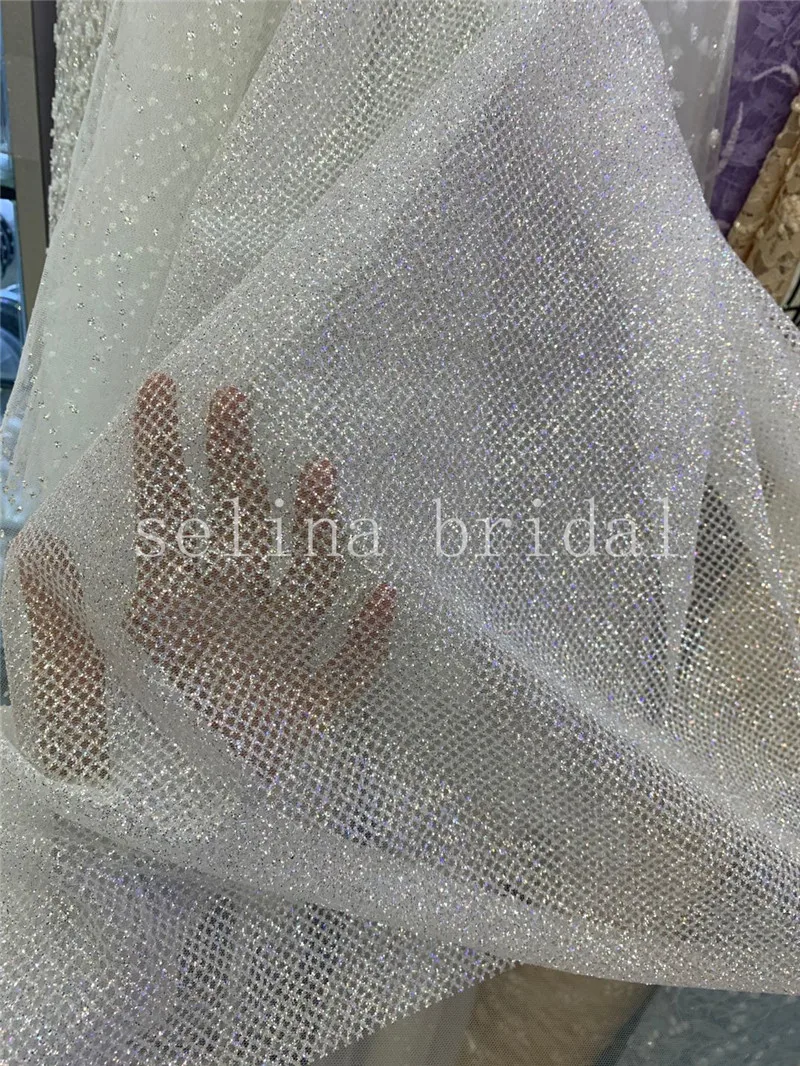5 ярдов selina bridal NN004 # прекрасная Новинка 2020 блестящее Тюлевое Сетчатое кружево dobby