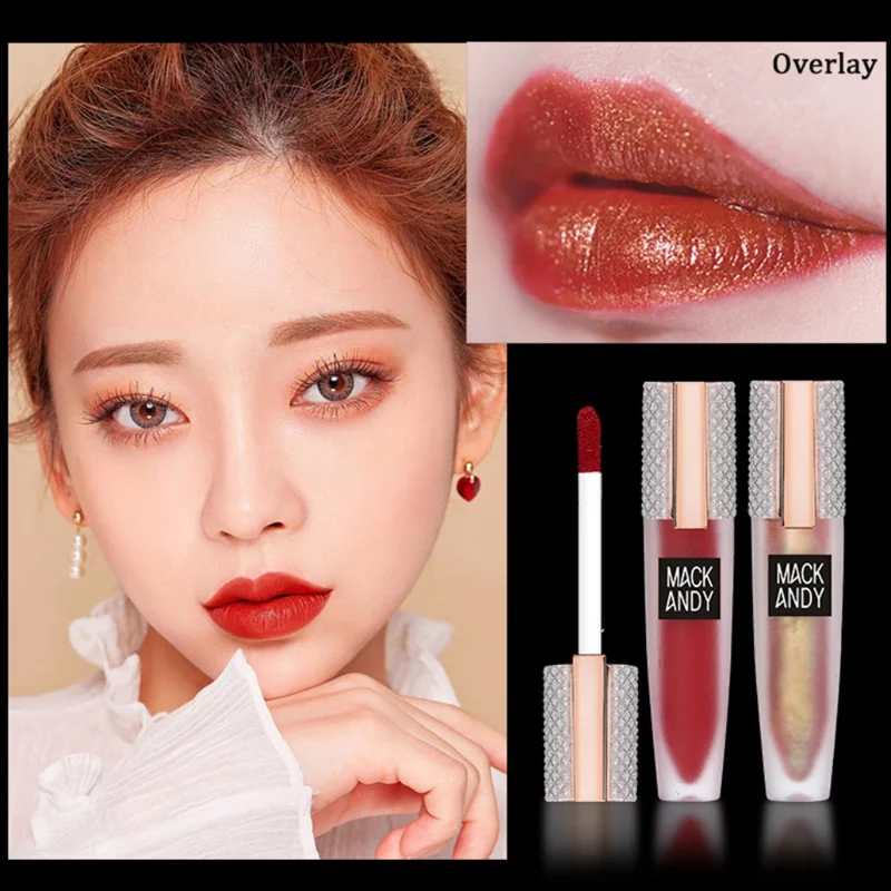 5 шт. стразы матовый блеск для губ набор увлажняющий долговечный