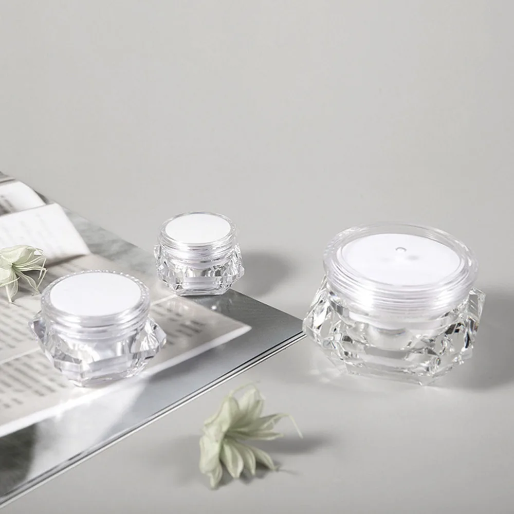 

12pcs 5g Creative Cream Jars Diamond Shape Empty Cosmetic Dispenser Jars