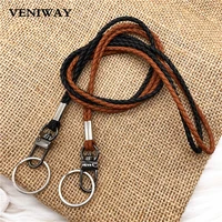pu neck straps with keyring for iphone lanyard for keys id pass card name badge holder cell phone lanyard diy hang rope sling