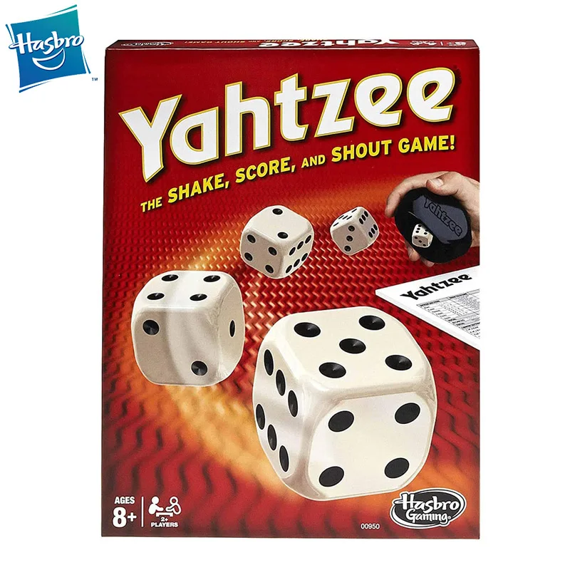 

Hasbro Yahtzee Score Cards Classic Board Game English Version Lucky Dice Box Entertainment Gamble Family Party Games Adult Toys