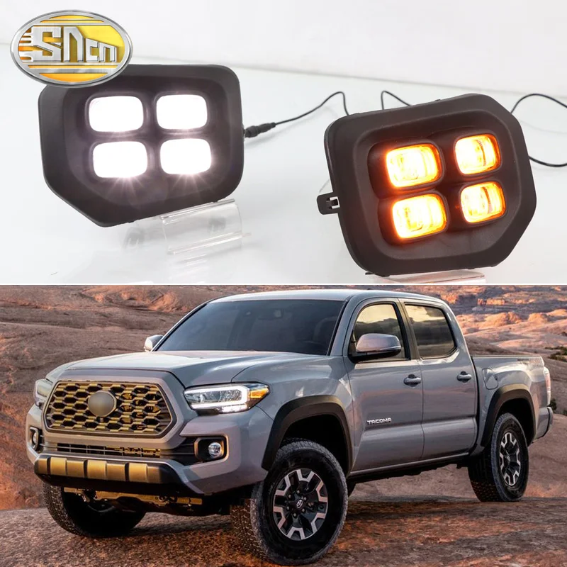 Дневные ходовые огсветильник водонепроницаемые 12 В для Toyota Tacoma 2016-2020 с желтым