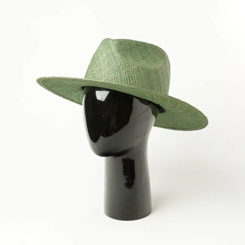202002-hh7417 new spring solid Light breathable COLOR handmade natural grass fedoras  cap men women panama jazz  hat