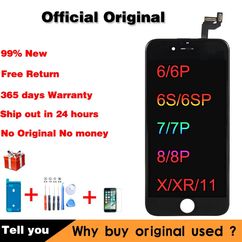 Официальный оригинал для iPhone 6 6s 7 8 плюс LCD сенсорный экран X XR дисплей XS 11 Pro max