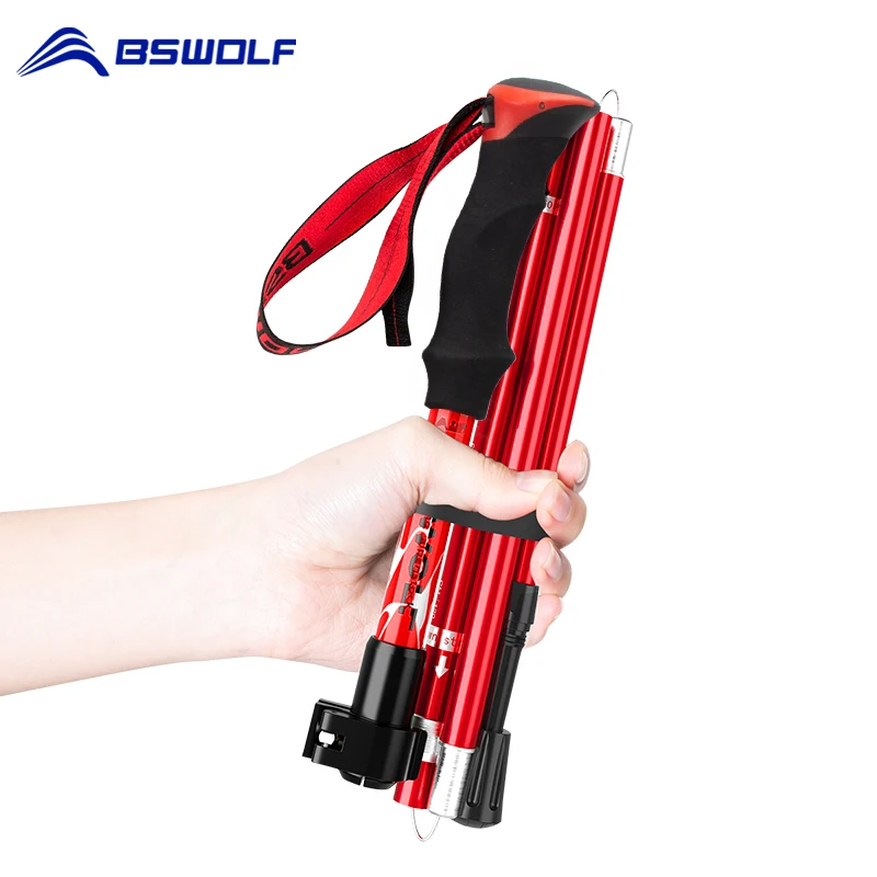 BSWolf Ultraligt Foldable Walking Sticks Camping Hiking Folding Trekking Poles Aluminum Telescopic Stick | Спорт и развлечения