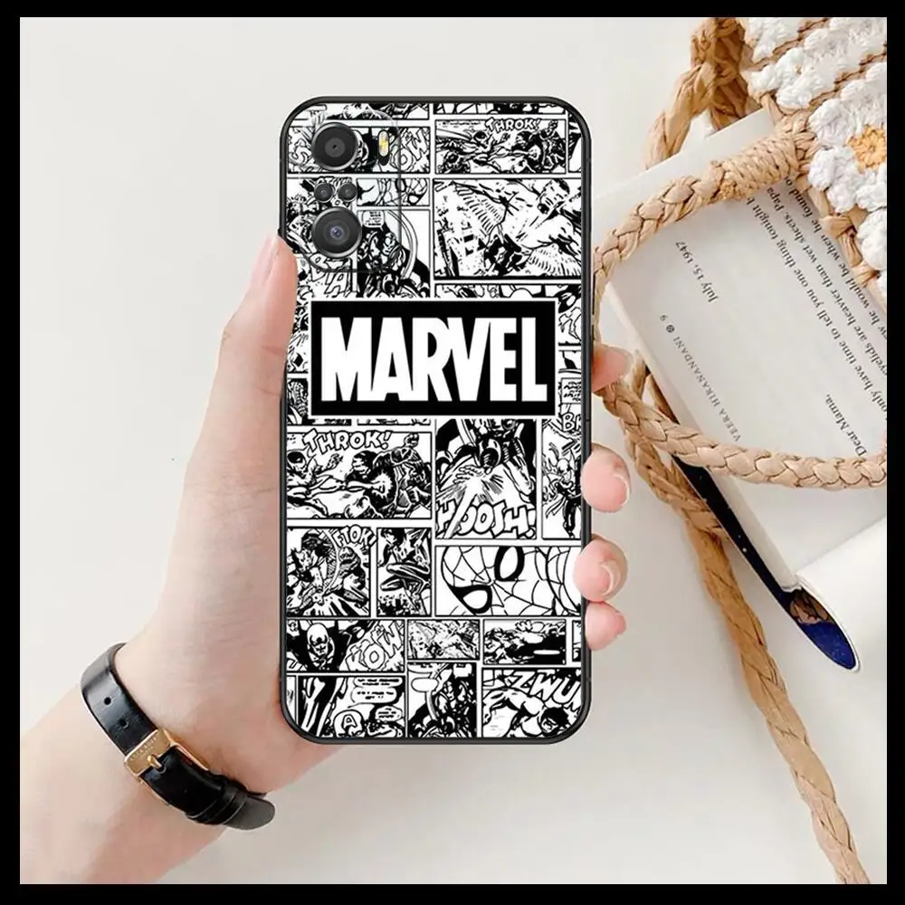 2021 classic Marvel heroes cartoon Phone Case For XiaoMi Redmi Note 10 9 9s 8 7 6 5 A Pro s T Black Cover Silicone Back Pre styl