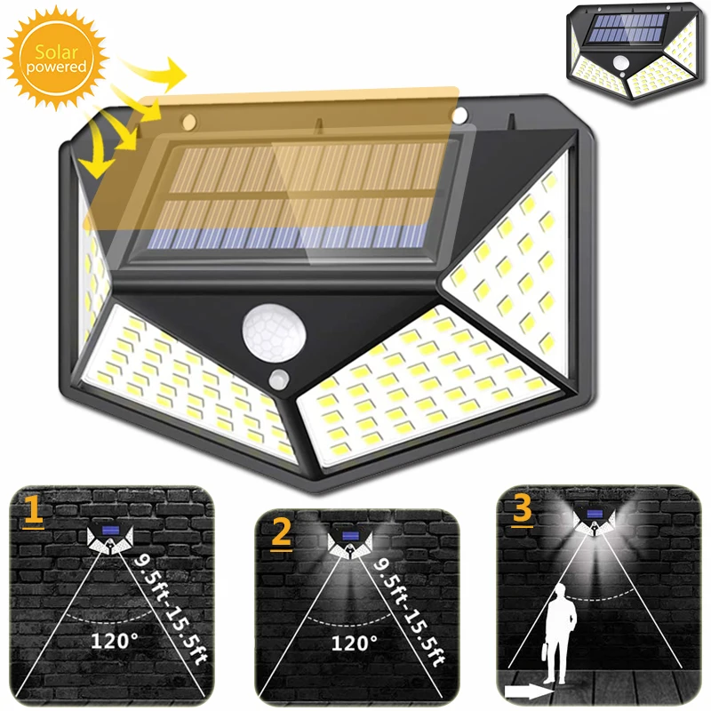 

Solar Wall Lamp LED Lights Outdoor Waterproof Sunlight 1 Pack/3 Working Mode Decoration for Street Garden Fence Patio Garage