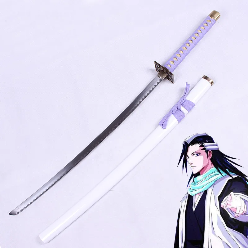 Bleach аниме косплей меч настоящая Катана из стали Byakuya Kuchiki светильник синий Senbonzakura декоративные поставки Хэллоуин косплей реквизит