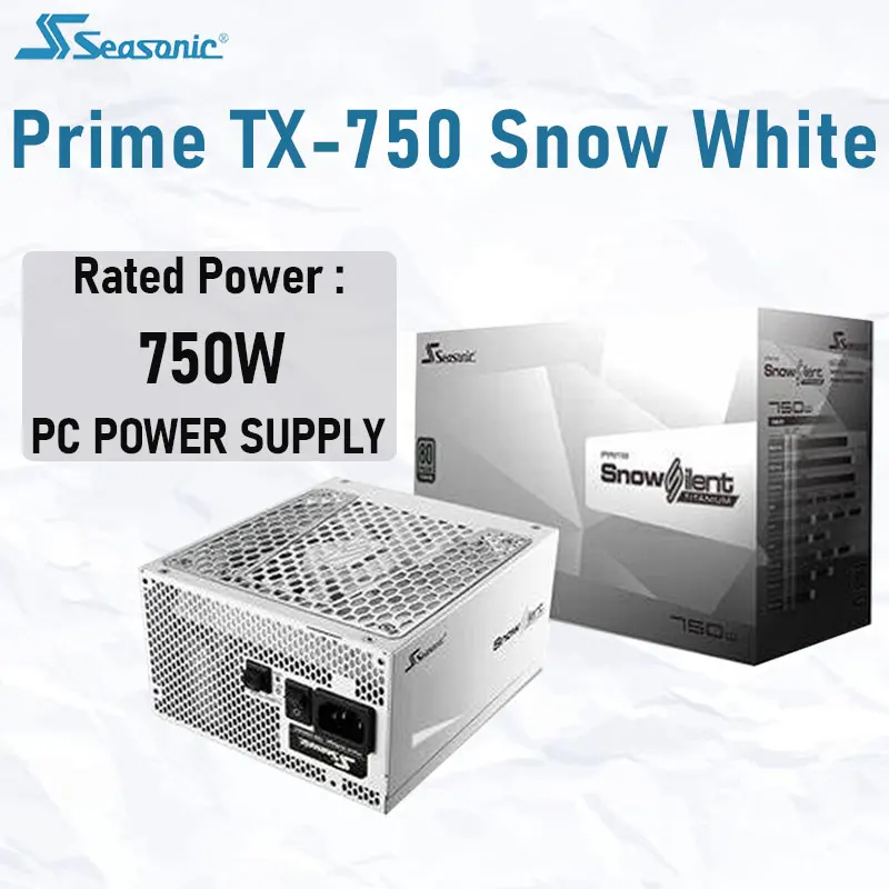 

Seasonic Prime TX-750 Snow White Power Supply Rated 750W 100-240V PFC 135mm Gaming PC Power Supply For Intel AMD Computer ATX