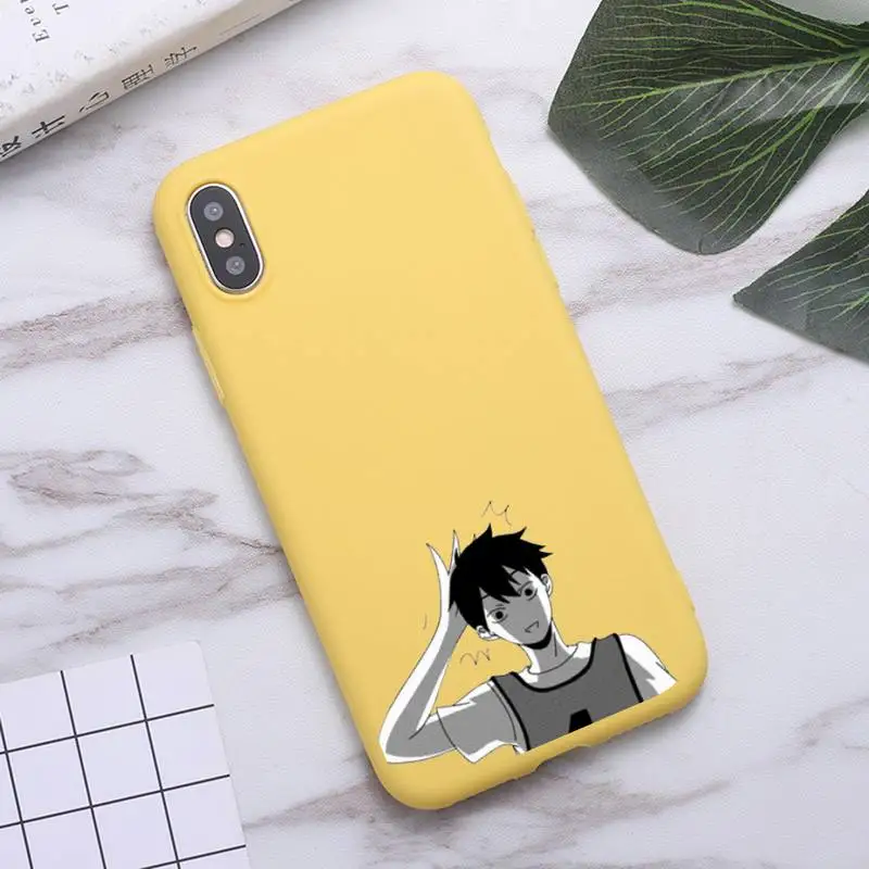 

Haikyuu volleyball anime Phone Case Candy Color for iPhone 6 7 8 11 12 s mini pro X XS XR MAX Plus