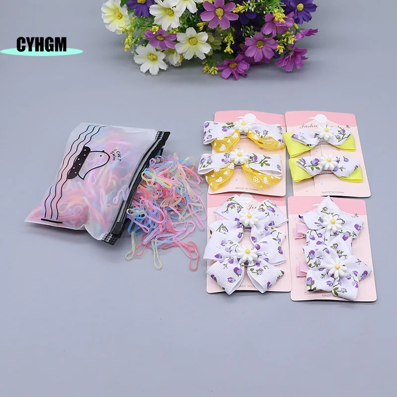 Набор аксессуаров для волос цветные банты зажим девочек клетчатая шпилька лент