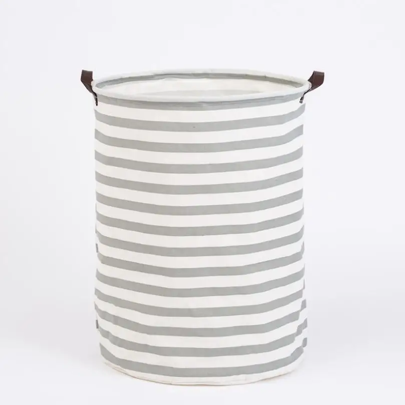 

42X55cm Large stripe Laundry Hamper folding waterproof Clothes Storage Baskets Home decoration barrel kids toy organizer basket