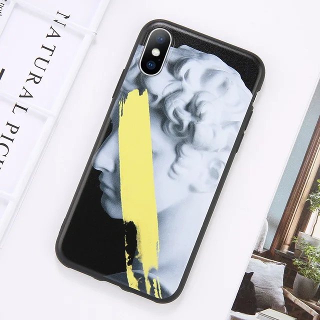 KJOEW для iPhone 11 Pro Max 6 6s 7 8 Plus X XR XS Max 5 5S SE чехол для телефона мультяшная статуя абстрактное искусство окрашенный Мягкий ТПУ чехол - Цвет: AC4907