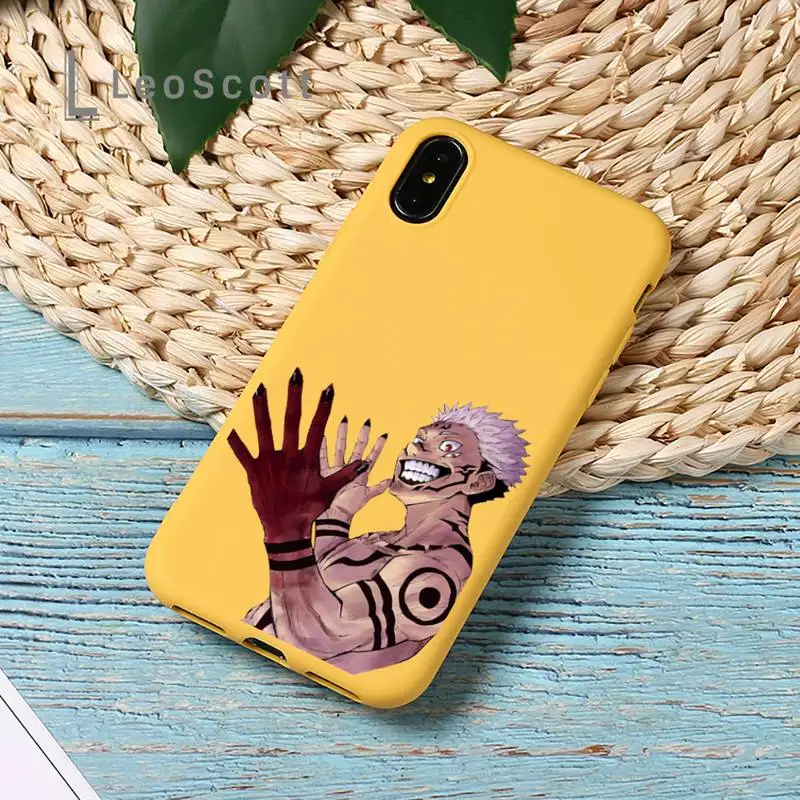 

Jujutsu Kaisen Anime Yuji Itadori Phone Case Candy Color for iPhone 11 12 pro XS MAX 8 7 6 6S Plus X SE 2020 XR