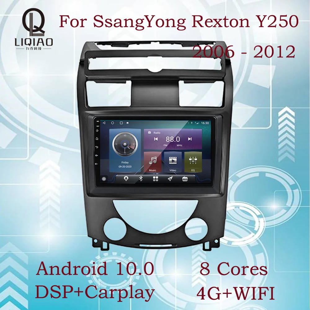 

LIQIAO 2 din Car Radio For SsangYong Rexton Y250 II 2 2006 - 2012 Multimedia Video Player Navigation Stereo GPS Android 10 WIFI