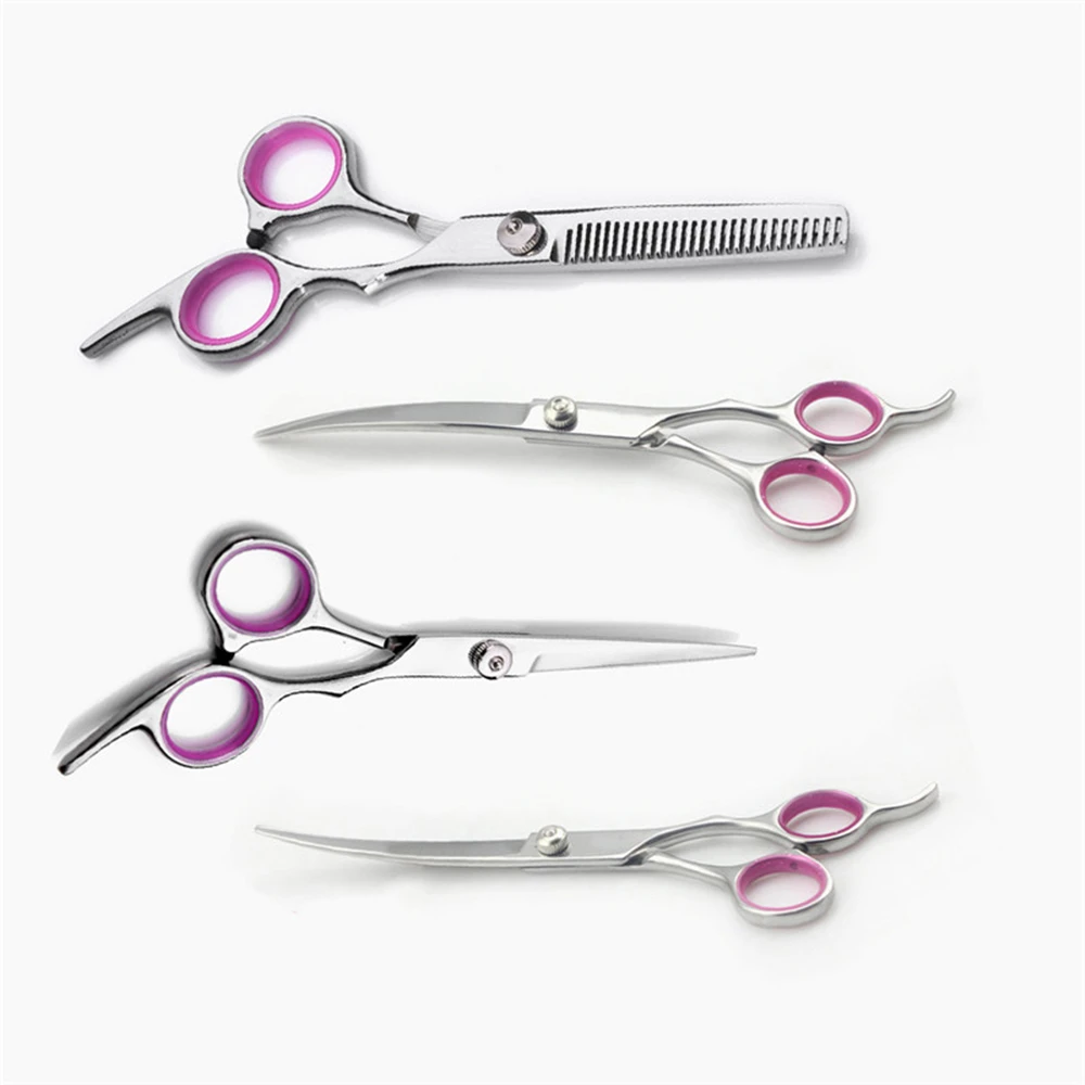 Pet Grooming Scissors Stainless Steel Cats and Dogs Hair Seam Scissors Up and Down Curved Scissors Sharp Haircut Pet Tool Set