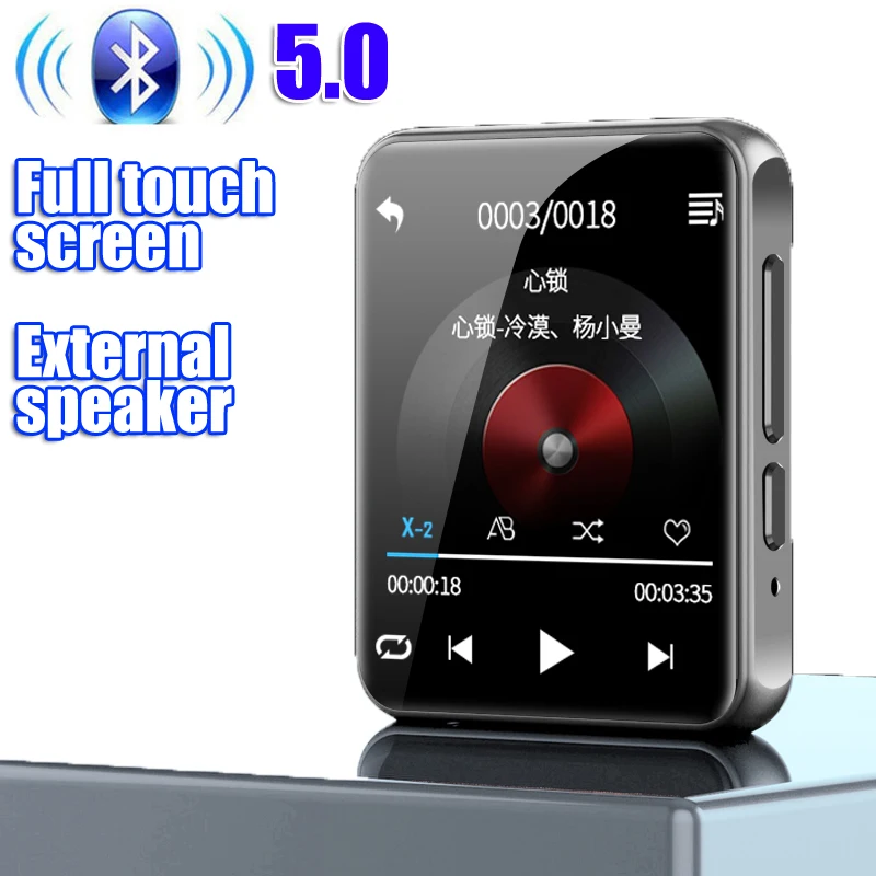 Спорт Bluetooth MP3 плеер полный сенсорный экран Поддержка Hi-Fi маленький и портативный