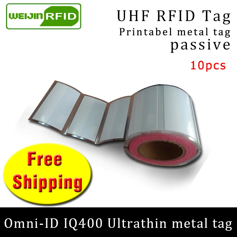 Ультратонкая анти-металлическая метка UHF RFID omni-ID IQ400 915m 868mhz Impinj M4QT 10 шт. Бесплатная