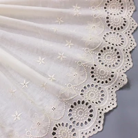 2yardslot hollow flower apricot ultra wide skirt lace cotton embroidered curtain sofa lace decorative fabric 40cm