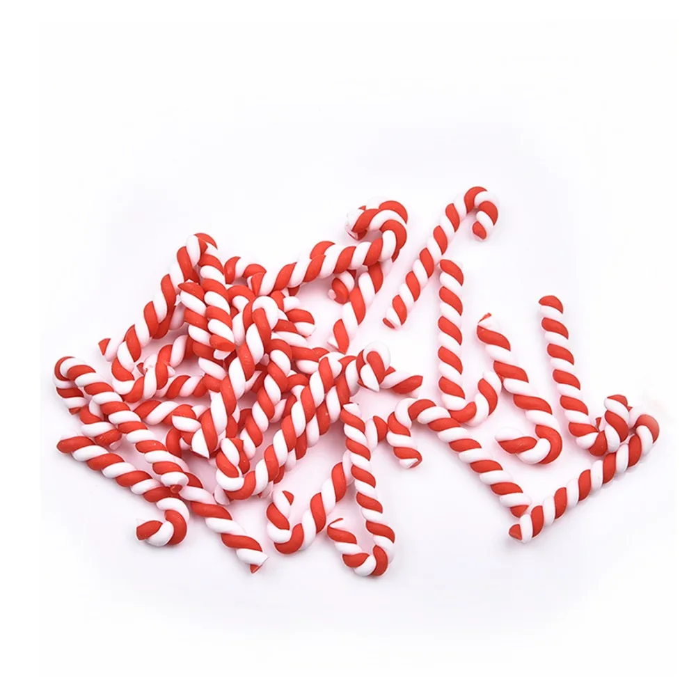 

Resin Flatback Cabochons Scrapbooking Clay Kawaii Christmas Candy Cane For Phone Deco, DIY Accessories Home Christmas Decoration