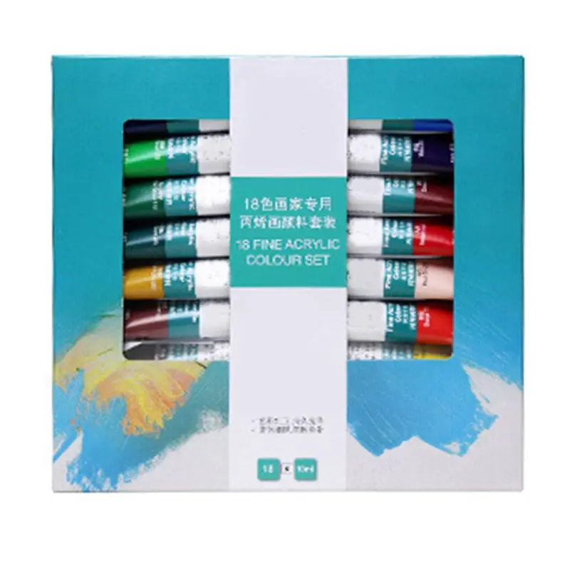 

P15F 12/18/24 Цвета 10 мл тюбик акриловой краски комплект искусства инструменты для рисования для детей DIY водостойкий