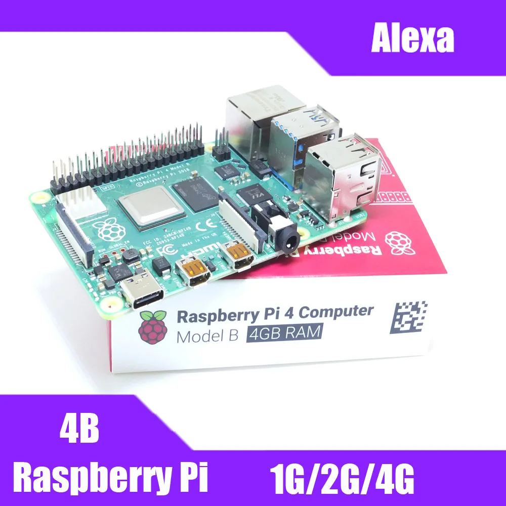 Latest Raspberry Pi 4 Model B with 1/2/4GB RAM BCM2711 Quad core Cortex-A72 ARM v8 1.5GHz Support 2.4/5.0 GHz WIFI Bluetooth 5.0 |