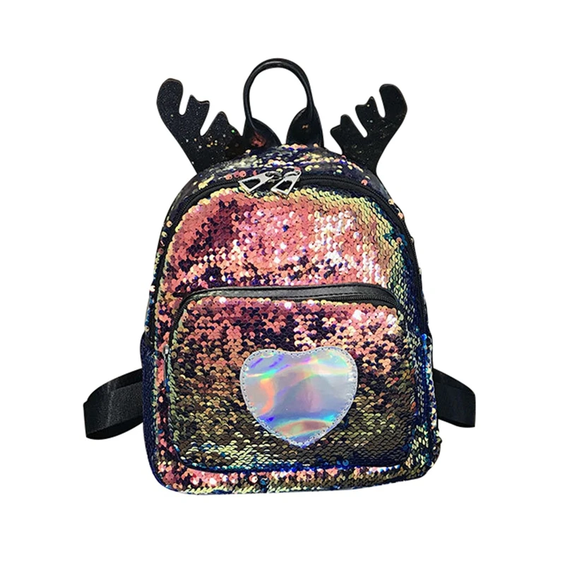 Женский мини-рюкзак с блестками в виде единорога для девочек школьный рюкзак