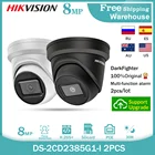 IP-камера Hikvision DS-2CD2385G1-I 8MP Mini POE белая и черная CCTV DarkFighter SD-карта наружная купольная видеокамера 2 шт.лот