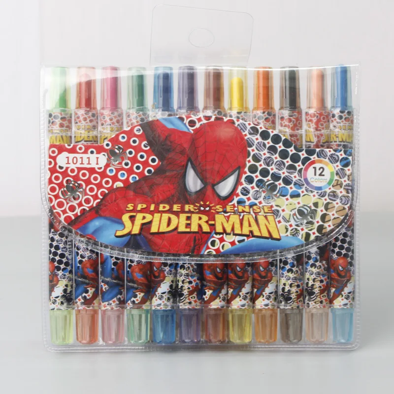Детская вращающаяся кисть-карандаш с изображением Человека-паука 12 цветов | Дом и
