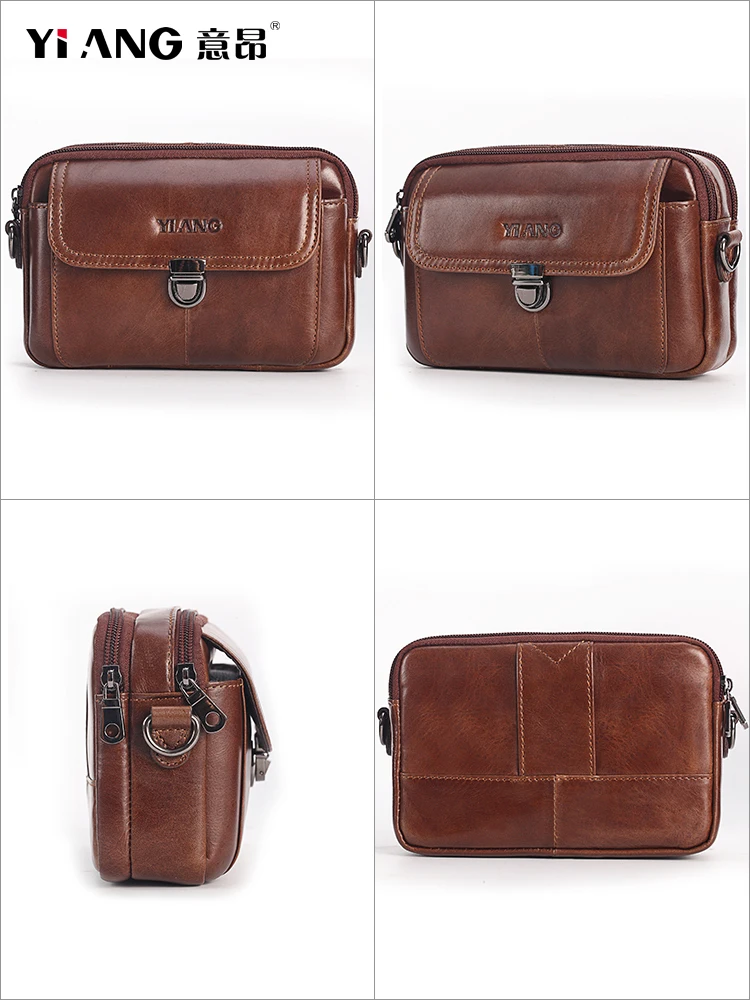 Сумка-мессенджер мужская из натуральной воловьей кожи маленький саквояж на