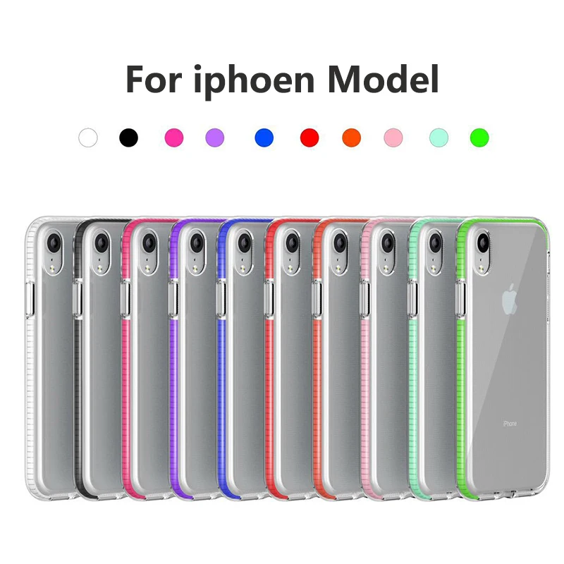 Прозрачный противоударный чехол для телефона iPhone 11 8 Plus X XR XS Max простой 7 6S Мягкий